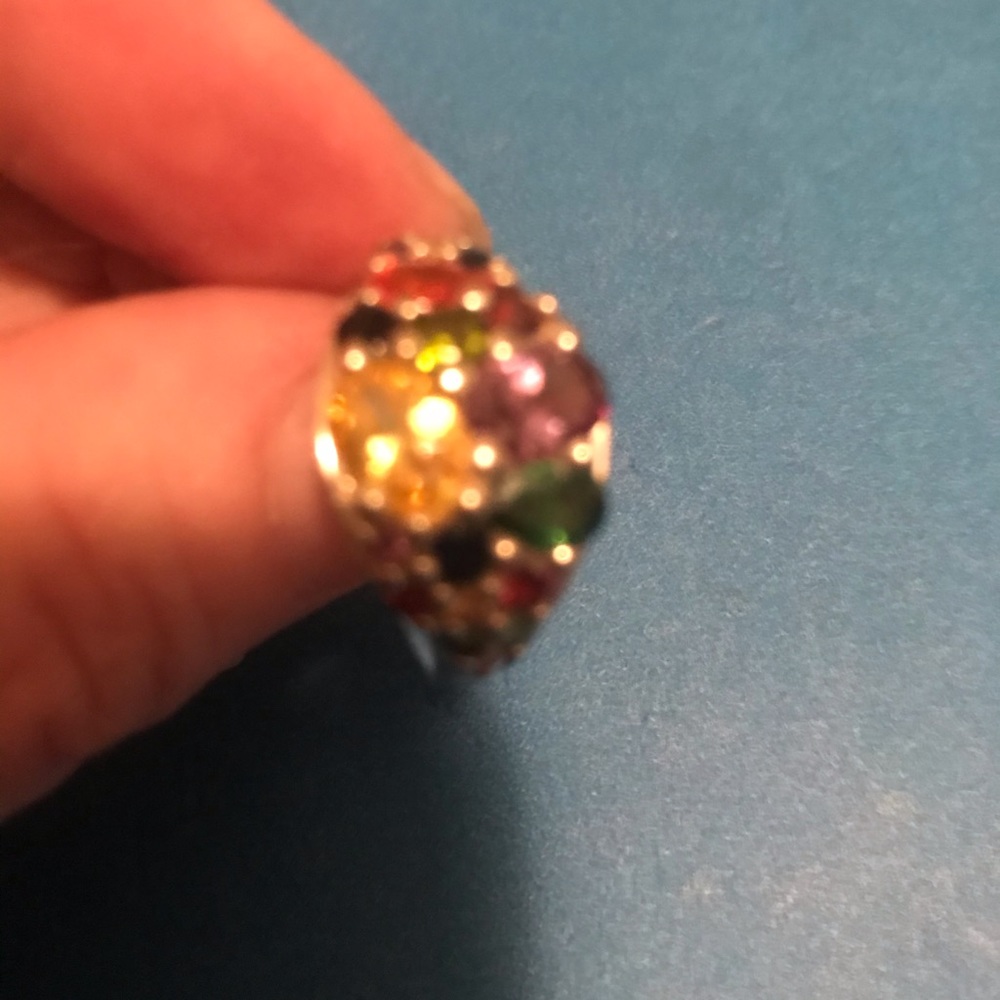Multi color gemstone ring